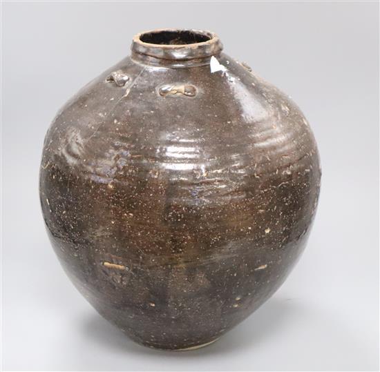 A large Chinese Henan type jar height 37cm (a.f.)